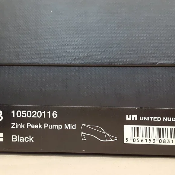 NIB UN UNITED NUDE ZINK PEEK PUMP MID HEEL IN BLACK - Picture 5 of 8